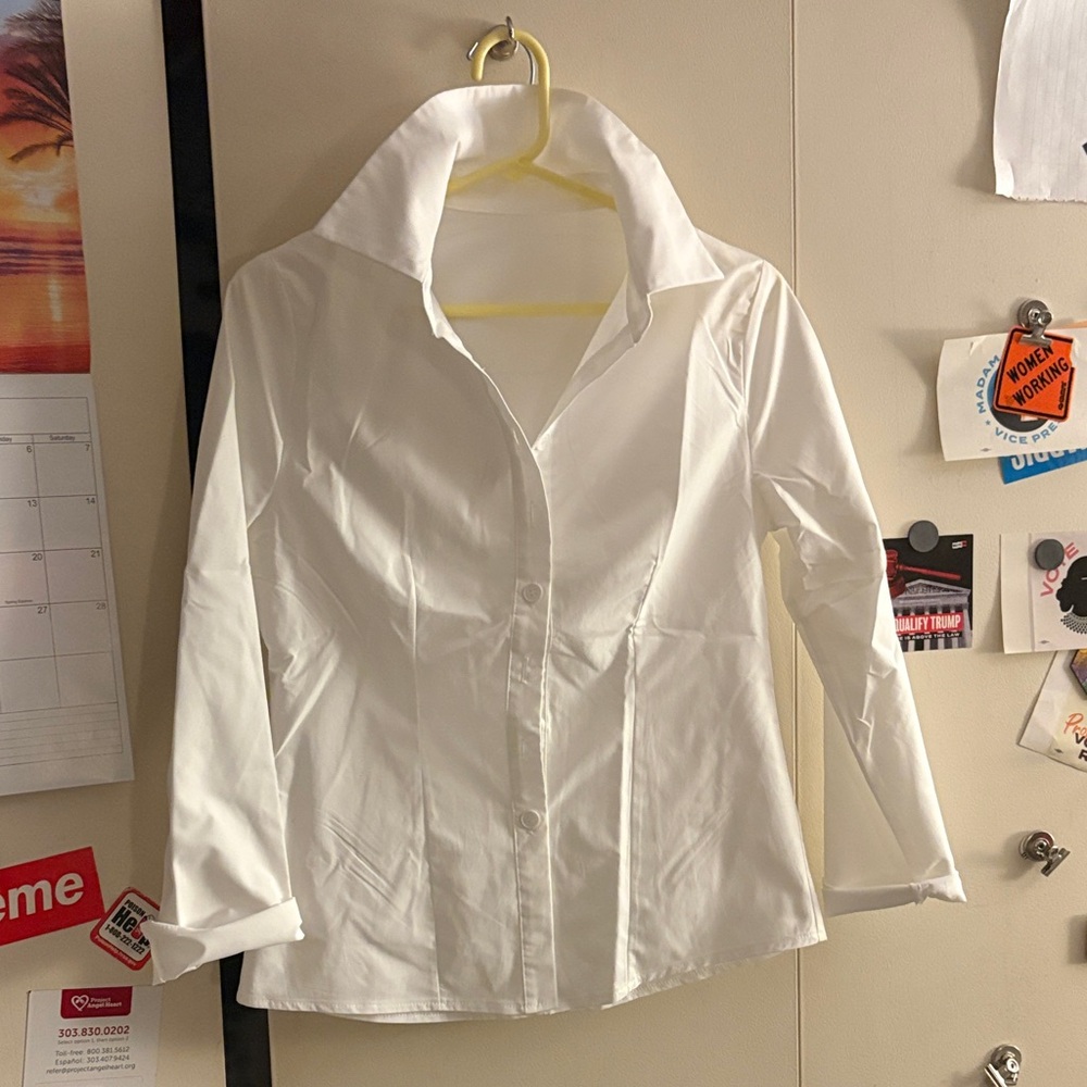 Elegant White Women's Button-Up Top
